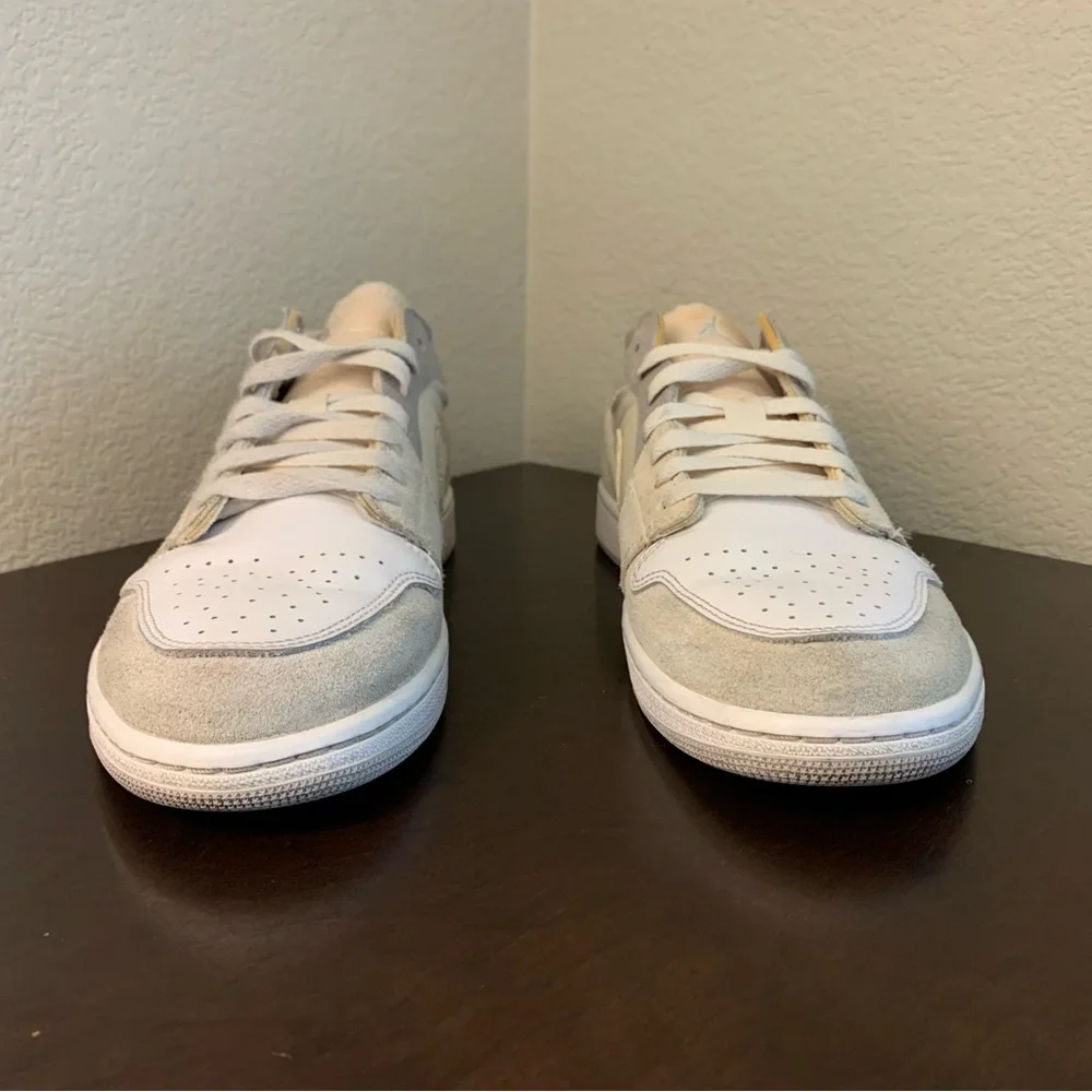 Nike Air Jordan 1 Low SE Beige White Gray Suede Leather Low Top  Men's Size 10.5